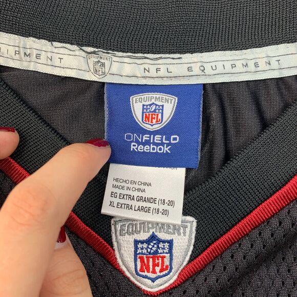 Reebok Larry Fitzgerald Jersey Boys Youth XL Extra Large Black Arizona Cardinals - Picture 5 of 11